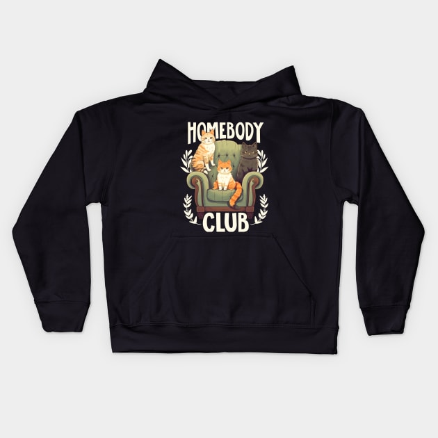 HOMEBODY CLUB CATS Kids Hoodie by rraynerr